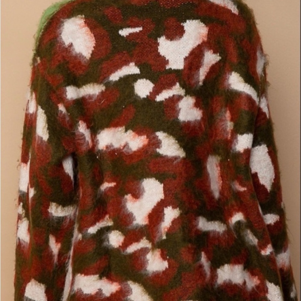 Pol Mohair Patch Pattern Cardigan - image 2